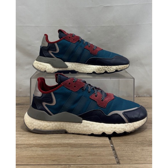 adidas Other - Adidas Nite Jogger Mens Sz 10 Teal Burgundy Suede Boost Sneakers EE5872‎